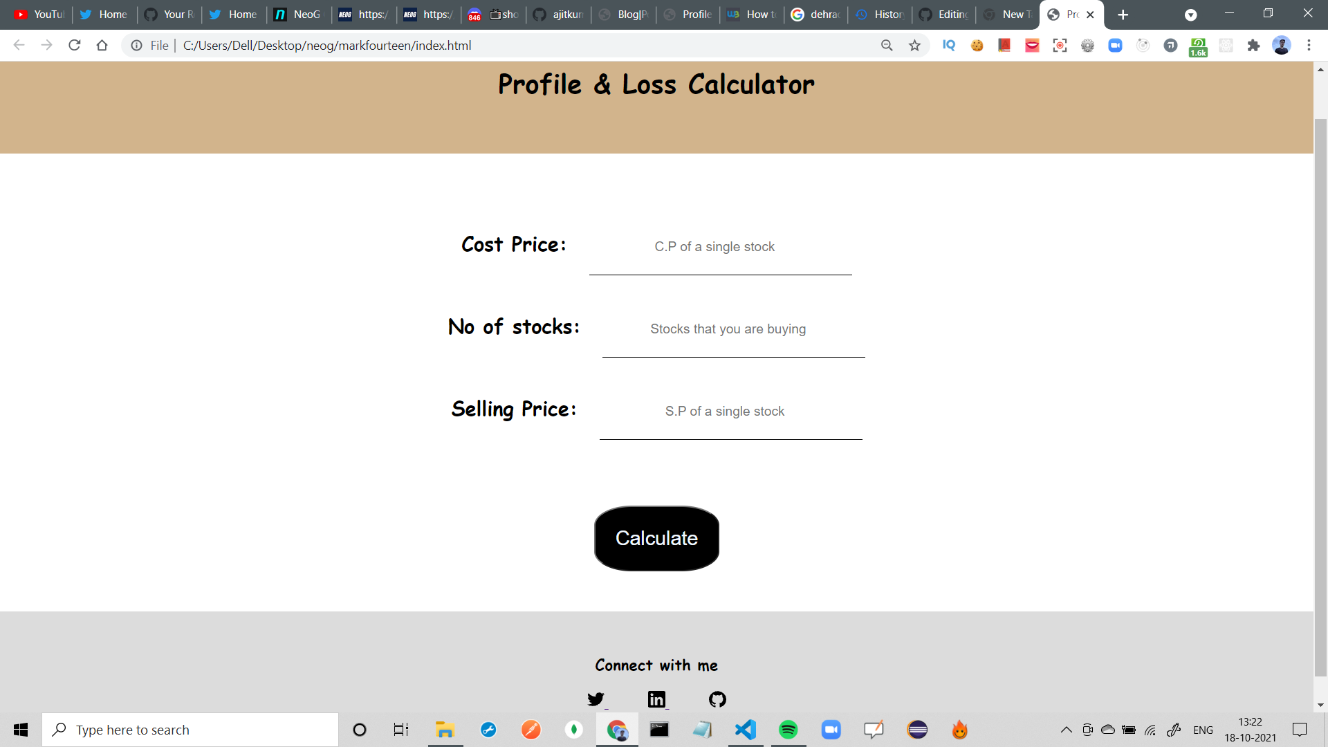 Profile Loss GitHub - itsmebipul00/Profile-Loss-Calculator: Enter the number of ...