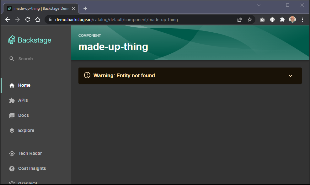 [Catalog] Blank 404 Page · Issue #10212 · backstage/backstage · GitHub