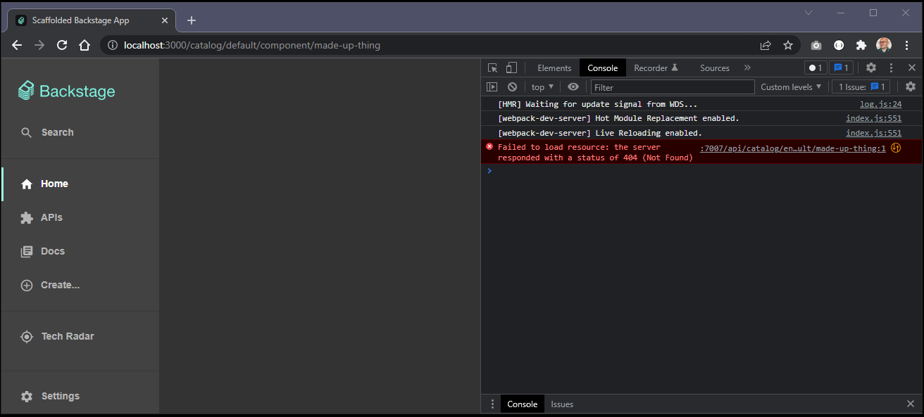 [Catalog] Blank 404 Page · Issue #10212 · backstage/backstage · GitHub