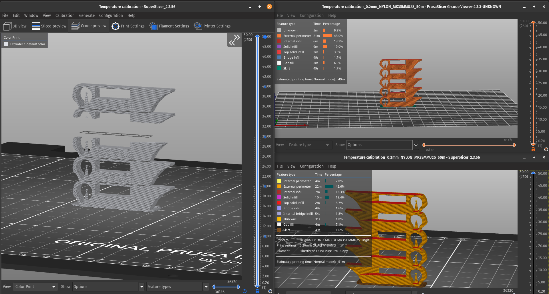 Visual glitch when rendering gcode for temperature calibration · Issue