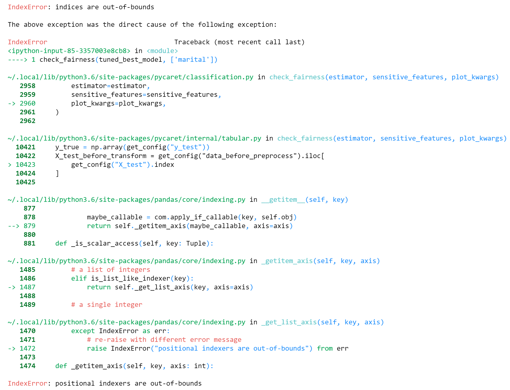 [BUG]: check_fairness doesn't work · Issue #2469 · pycaret/pycaret · GitHub