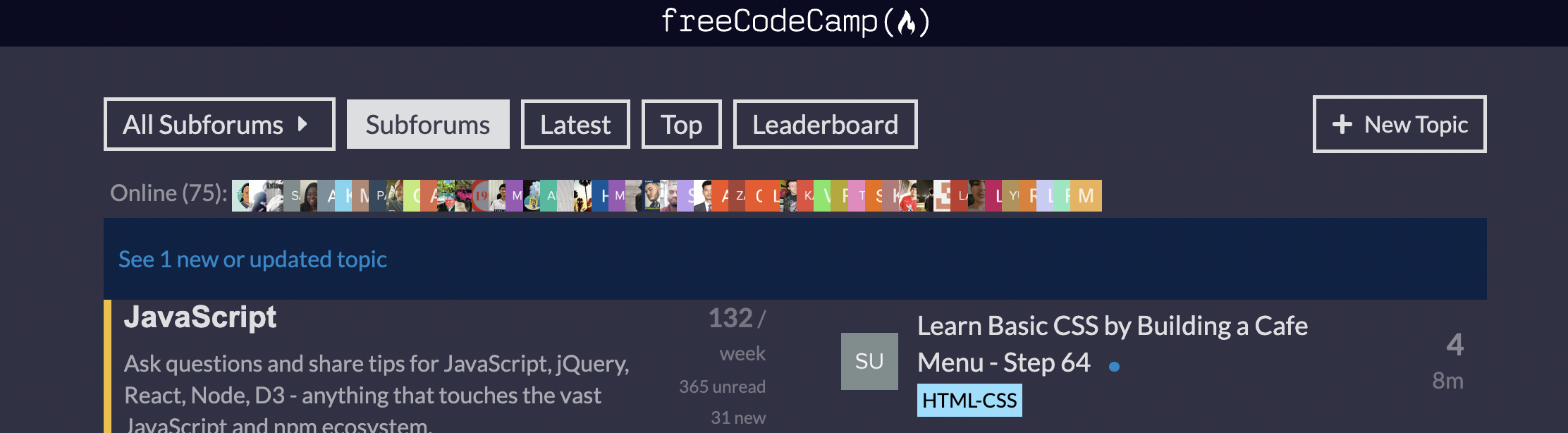 Bug(forum): Updated topic banner covers up the Subform and Latest table ...