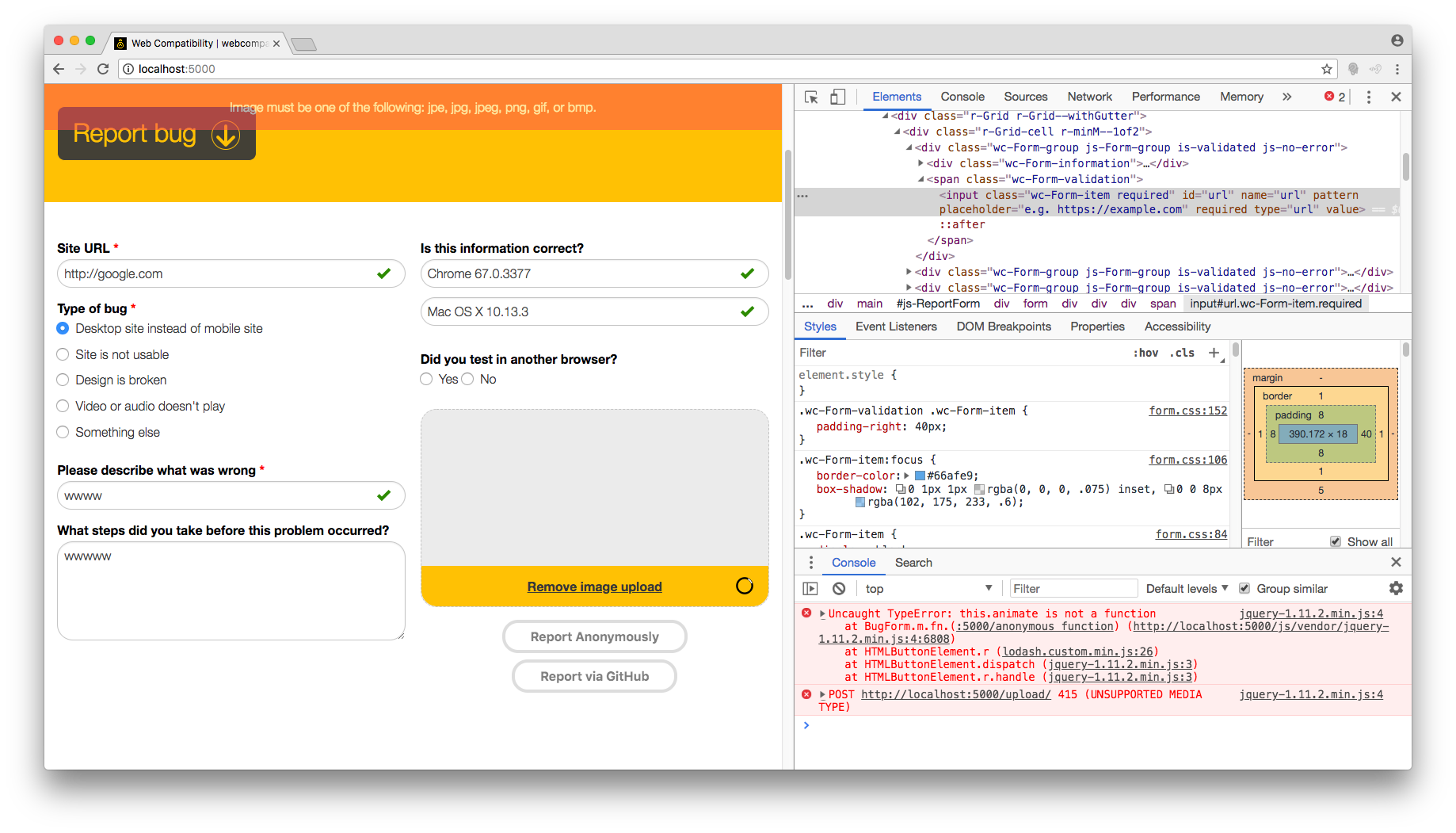 Impossible to report a bug when an error is handle · Issue #2276 ...