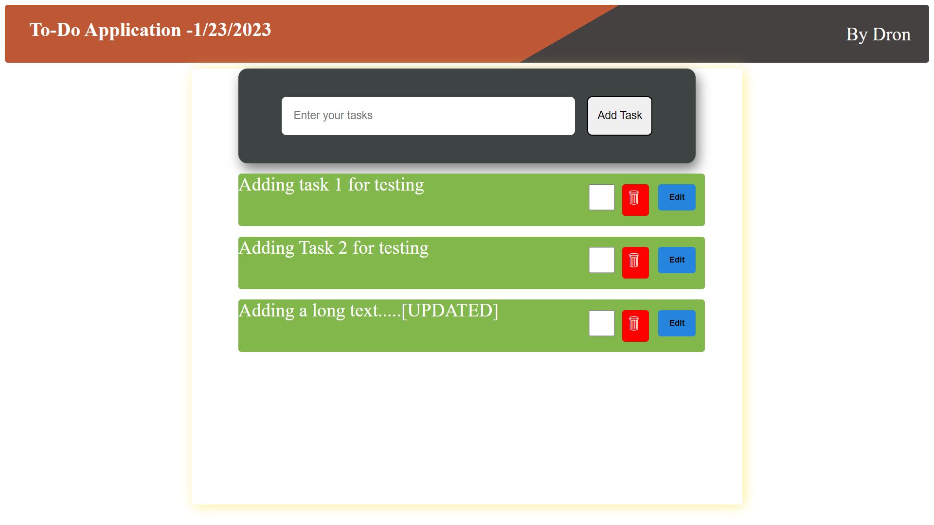 GitHub - Dron-1/Node-Todo-app: Todo app to add/edit/delete daily tasks