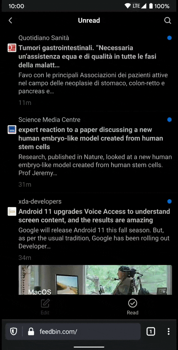 feedbin static navbar
