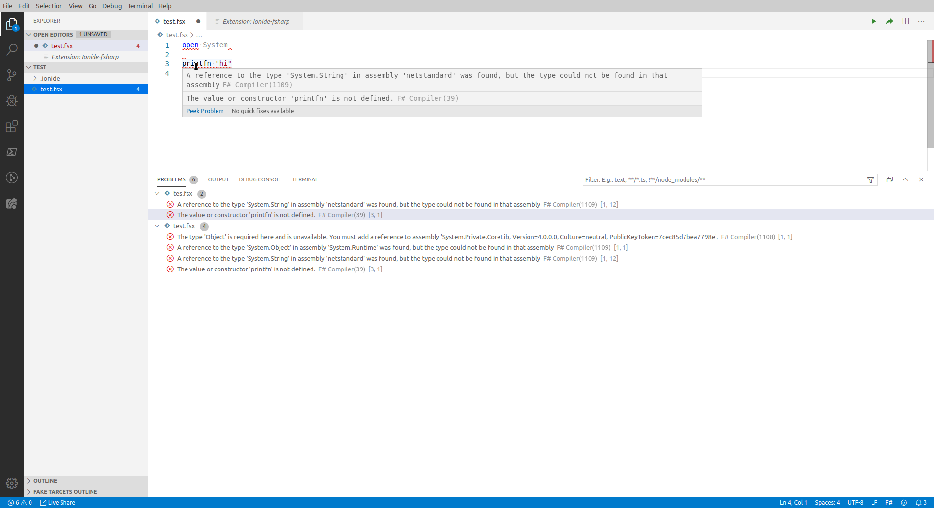 FSX shows spurious errors when FSAC is on netcore · Issue #1300 ...