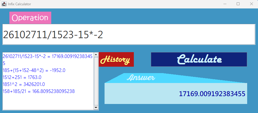 GitHub - huygiatrng/InfixCalculator
