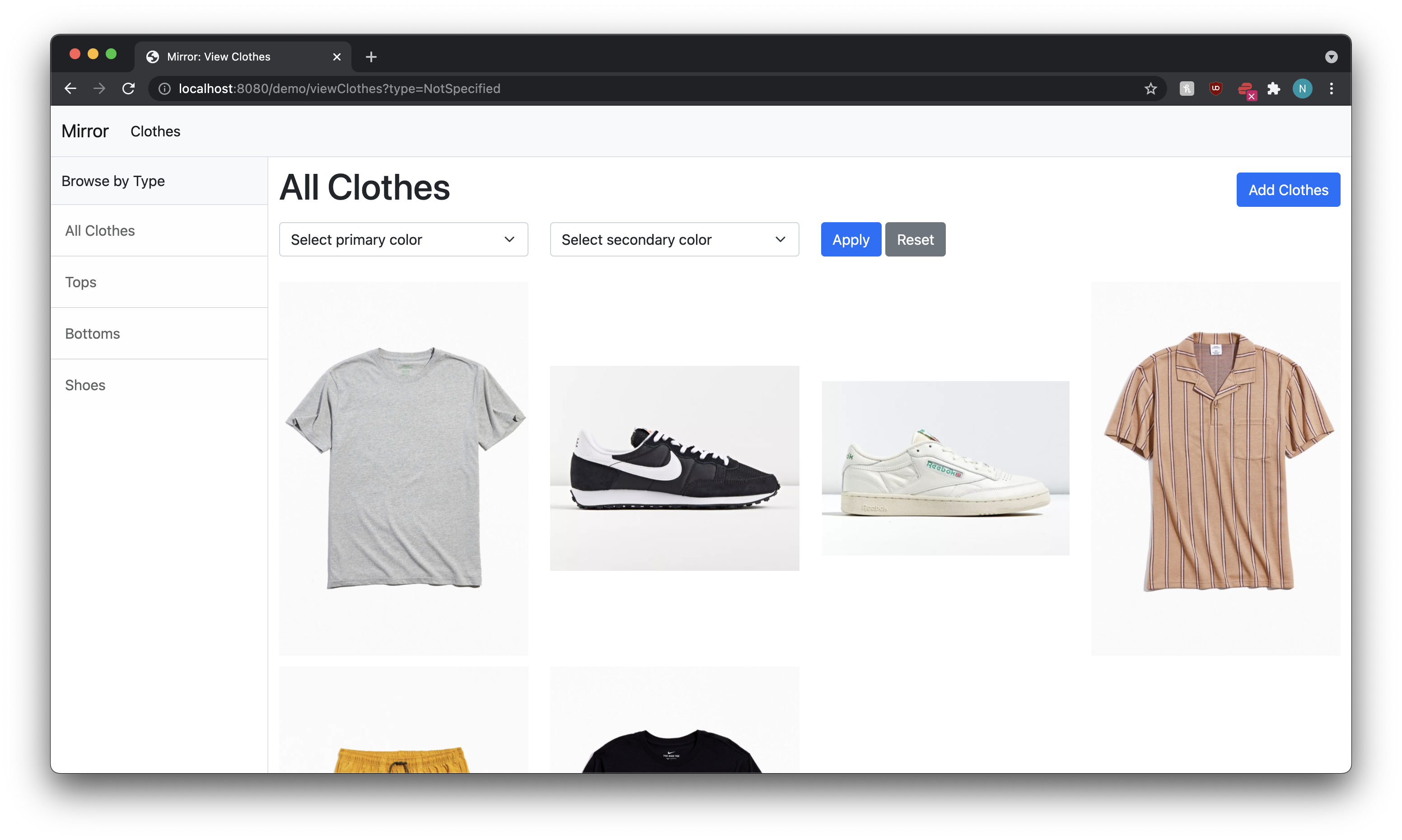 GitHub - nathanstout/Mirror-Web: Clothing application using Spring Boot ...