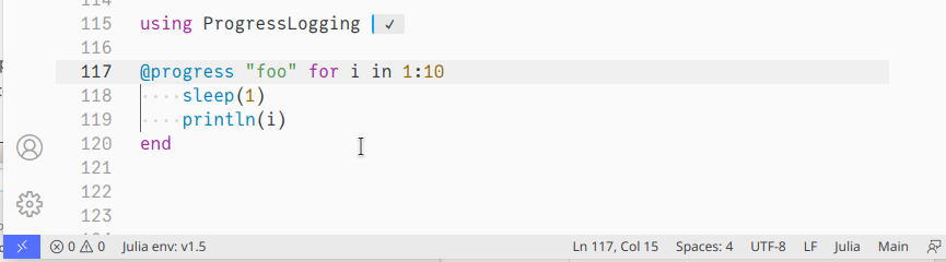 progress bar integration by pfitzseb · Pull Request #1579 · julia ...