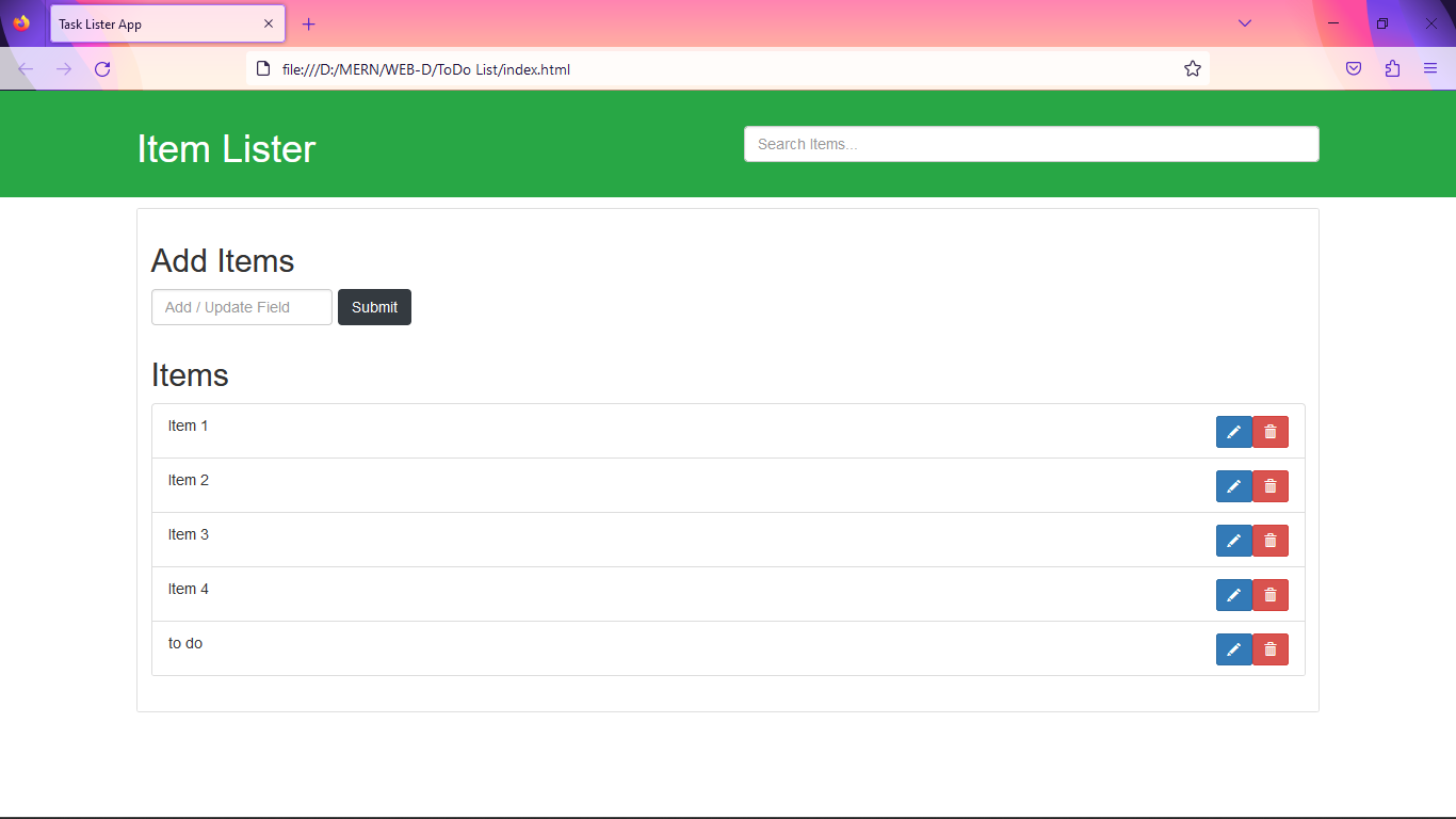 mateen27/Bootstrap-Projects: TaskListHandler - Codesandbox