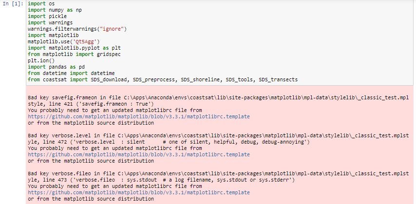 Error upgrading to Coastsat v1.0.5 · Issue #139 · kvos/CoastSat · GitHub
