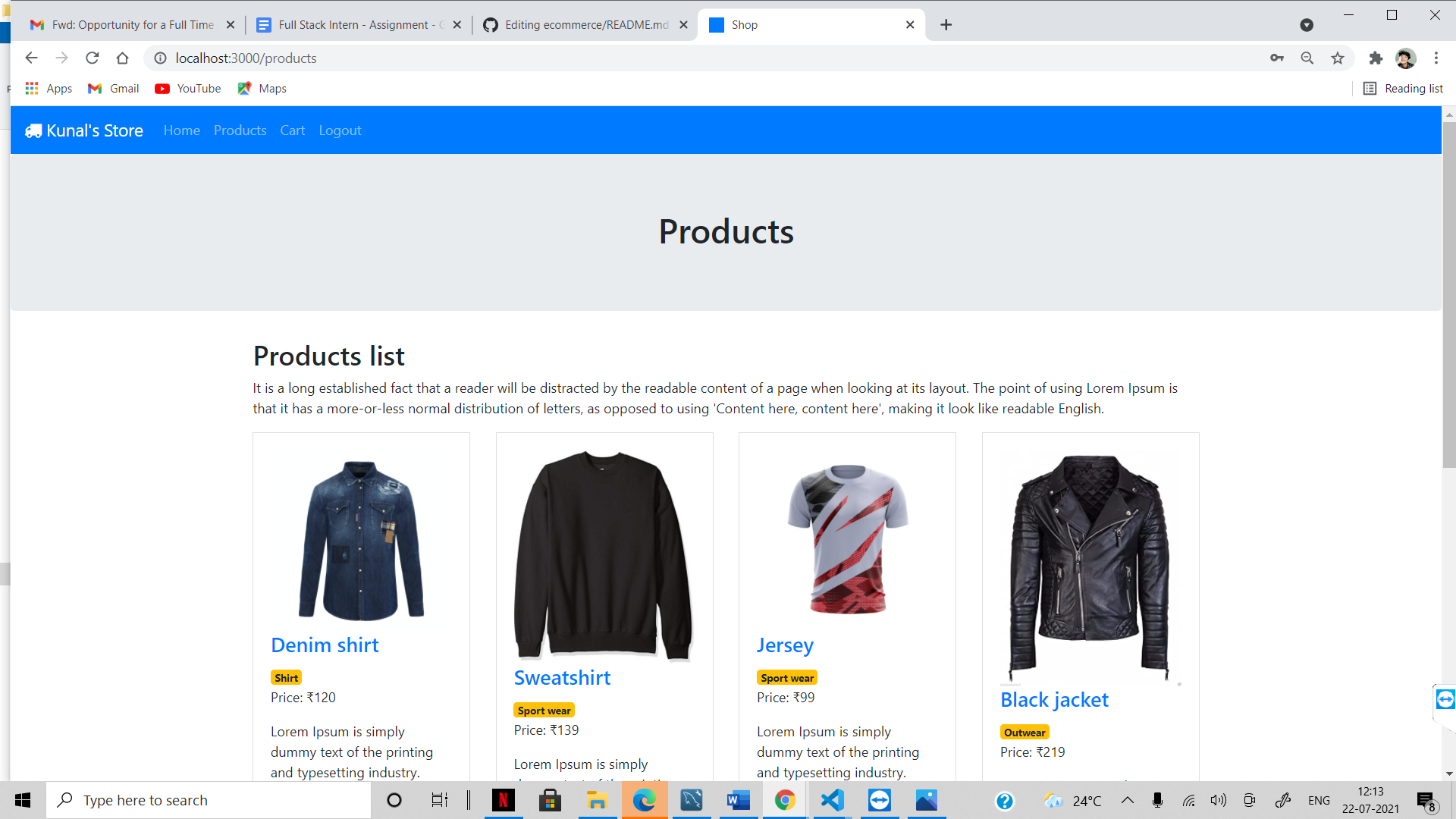 GitHub - kunalkh/ecommerce