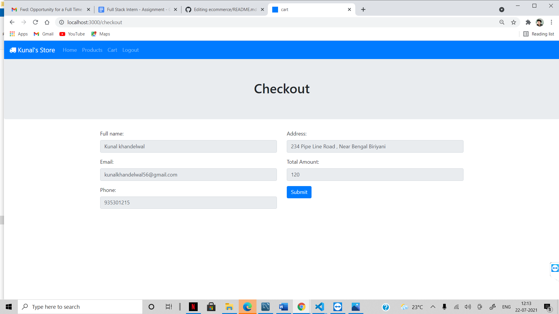 GitHub - kunalkh/ecommerce