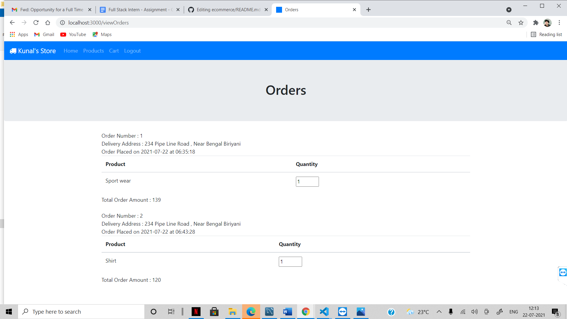 GitHub - kunalkh/ecommerce