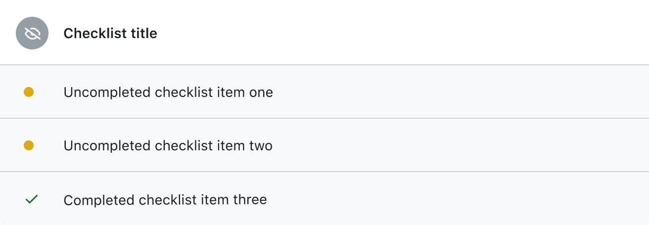 Example of a checklist on GitHub with two uncompleted tasks and one completed task