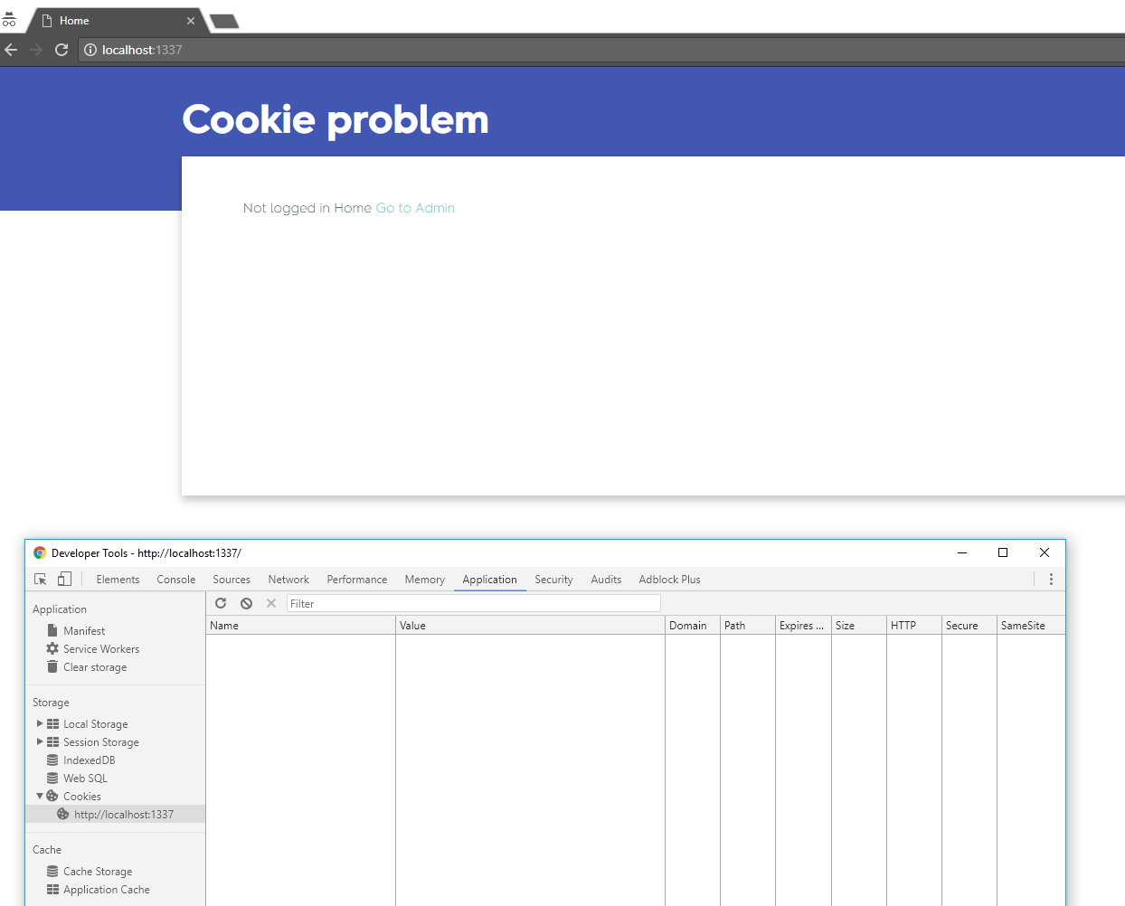 I can't delete the session ID cookie after destroying the session ...