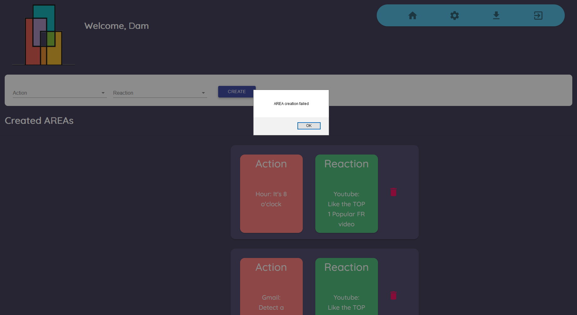 GitHub - AiresB/Area: Final Epitech 3rd year project