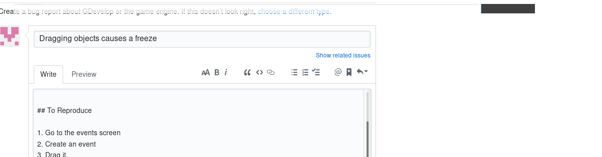 Dragging objects causes a freeze · Issue #963 · 4ian/GDevelop · GitHub