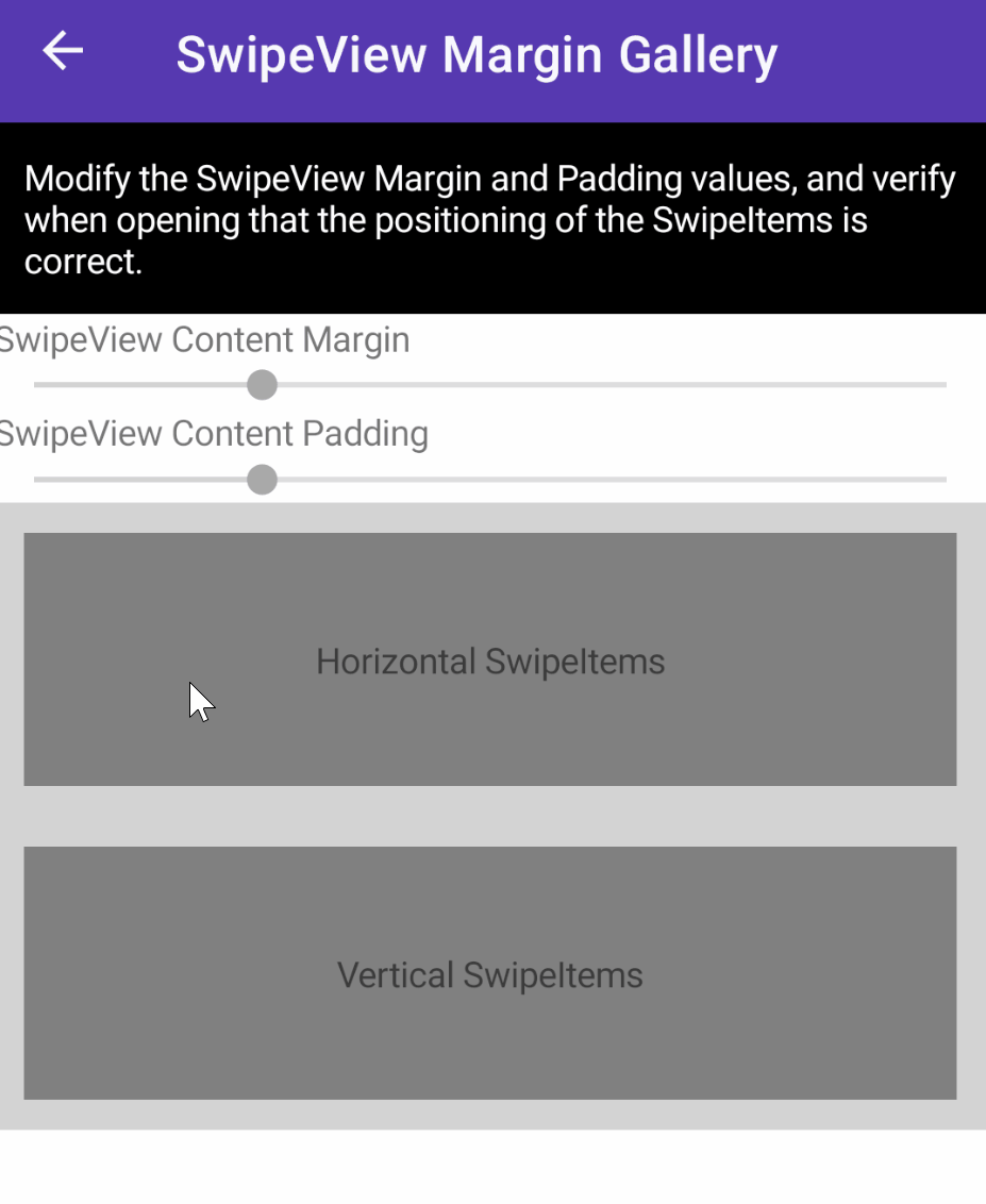 [Android] Fixed SwipeItems size dynamically changing the Content Margin by jsuarezruiz · Pull