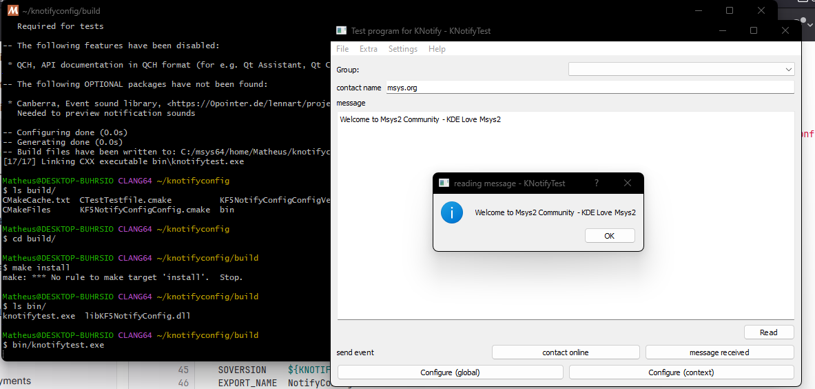 Knotify Library Add KF5-KNotifyConfig · Issue #16581 · msys2/MINGW-packages · GitHub