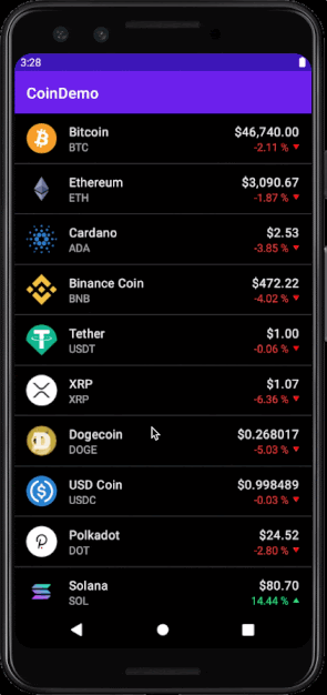 GitHub - SobaDeveloper/CoinDemo: Demo crypto app demonstrating modern ...