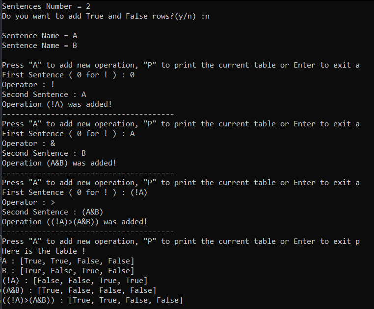 GitHub - smtmRadu/Truth-chart-creator: Logic Truth Tables