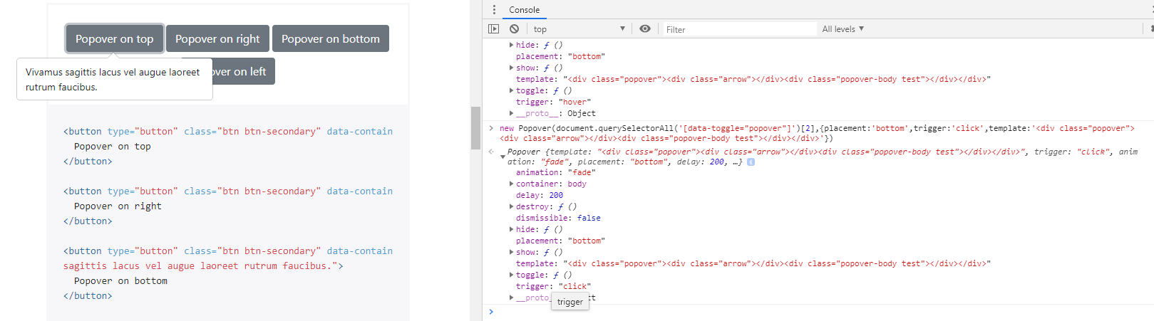 (Bug) When reinitializing the Tooltip, an empty object is returned ...