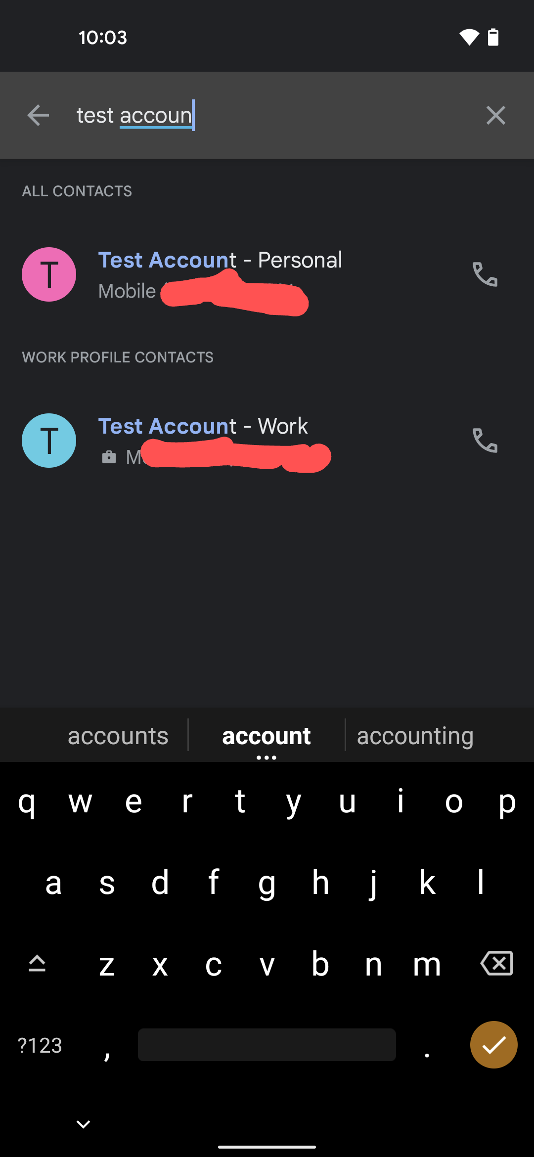 Work Profile contacts not listed when using Signal as SMS app · Issue