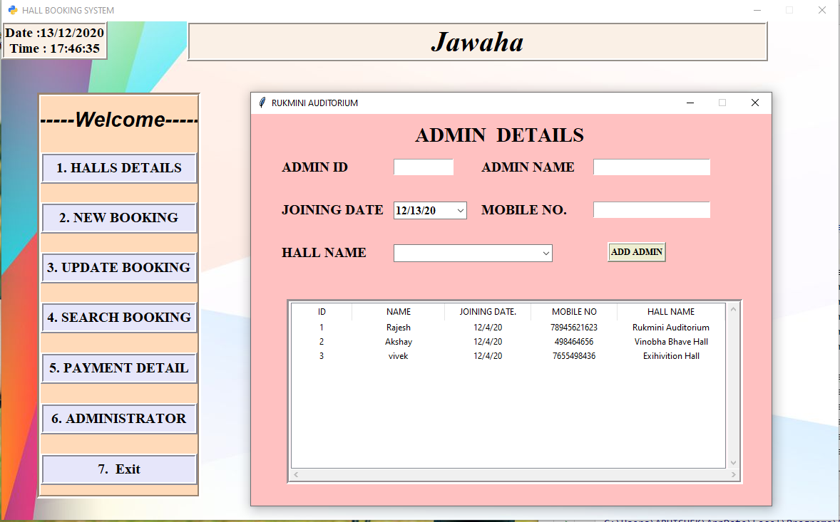 GitHub - abhishek-B-K/Hall-Management-System: It's a python-based ...