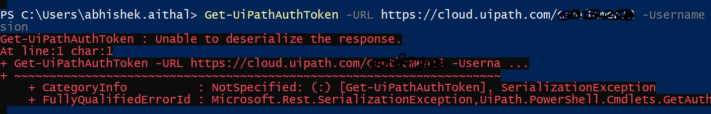 Get-UiPathAuthToken : Unable to deserialize the response. · Issue #150 ...