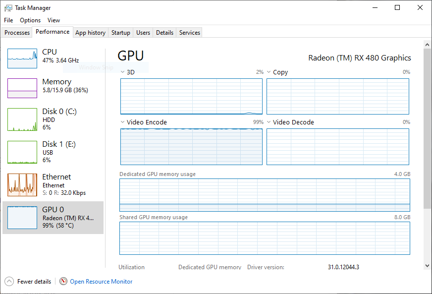 Recording/Streaming Dropping Frames With AMD RX 480 · Issue 8419