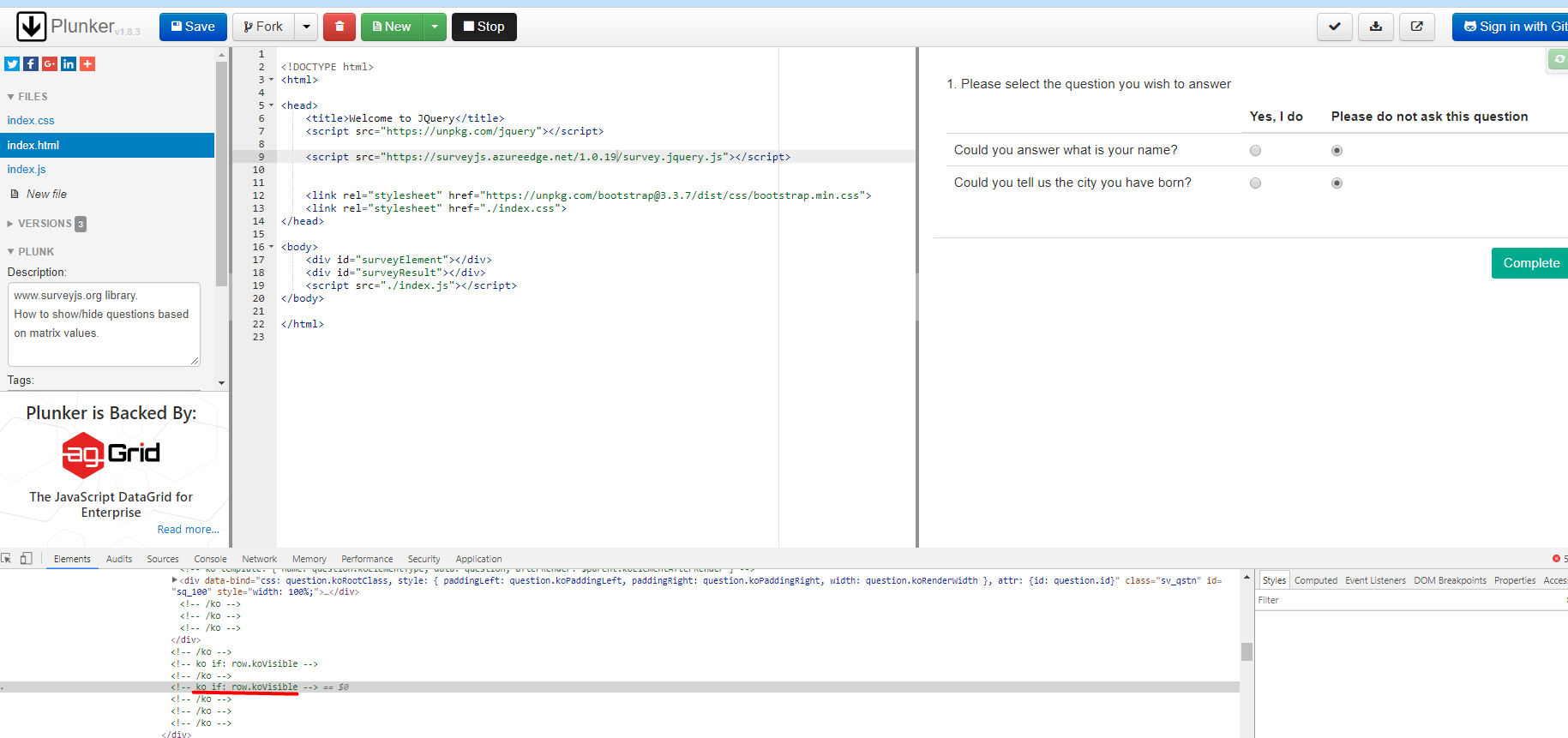 Hidden question different from previous versons · Issue #333 · surveyjs ...