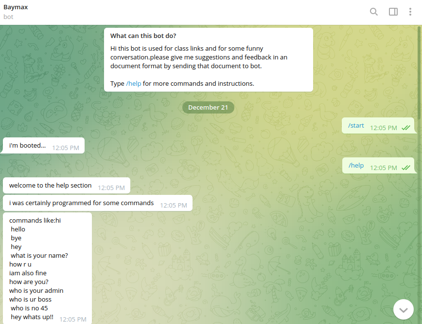 GitHub - tntirumal/chatbot: telegram chatbot