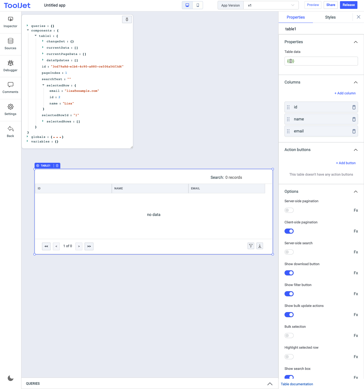 [Table widget]: data resets or current table data is updated the ...