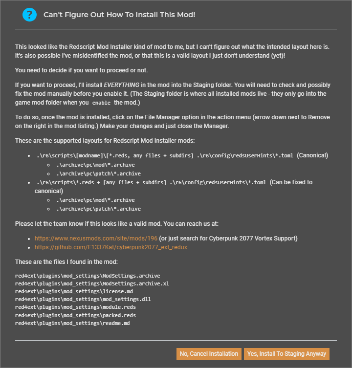 RED4Ext mods with packaged redscript are incorrectly detected as ...