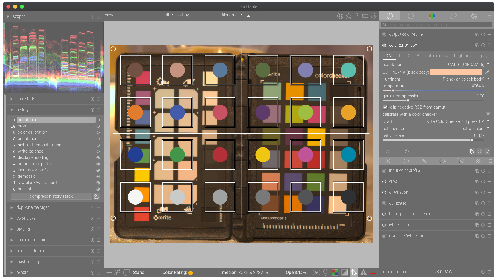 [FR] Orientation icons in color calibration module CAT tab to easy