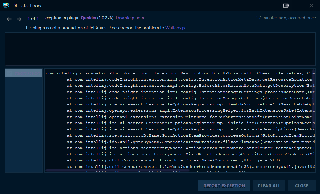 Quokkajs Webstorm Plugin Error · Issue #585 · wallabyjs/quokka · GitHub