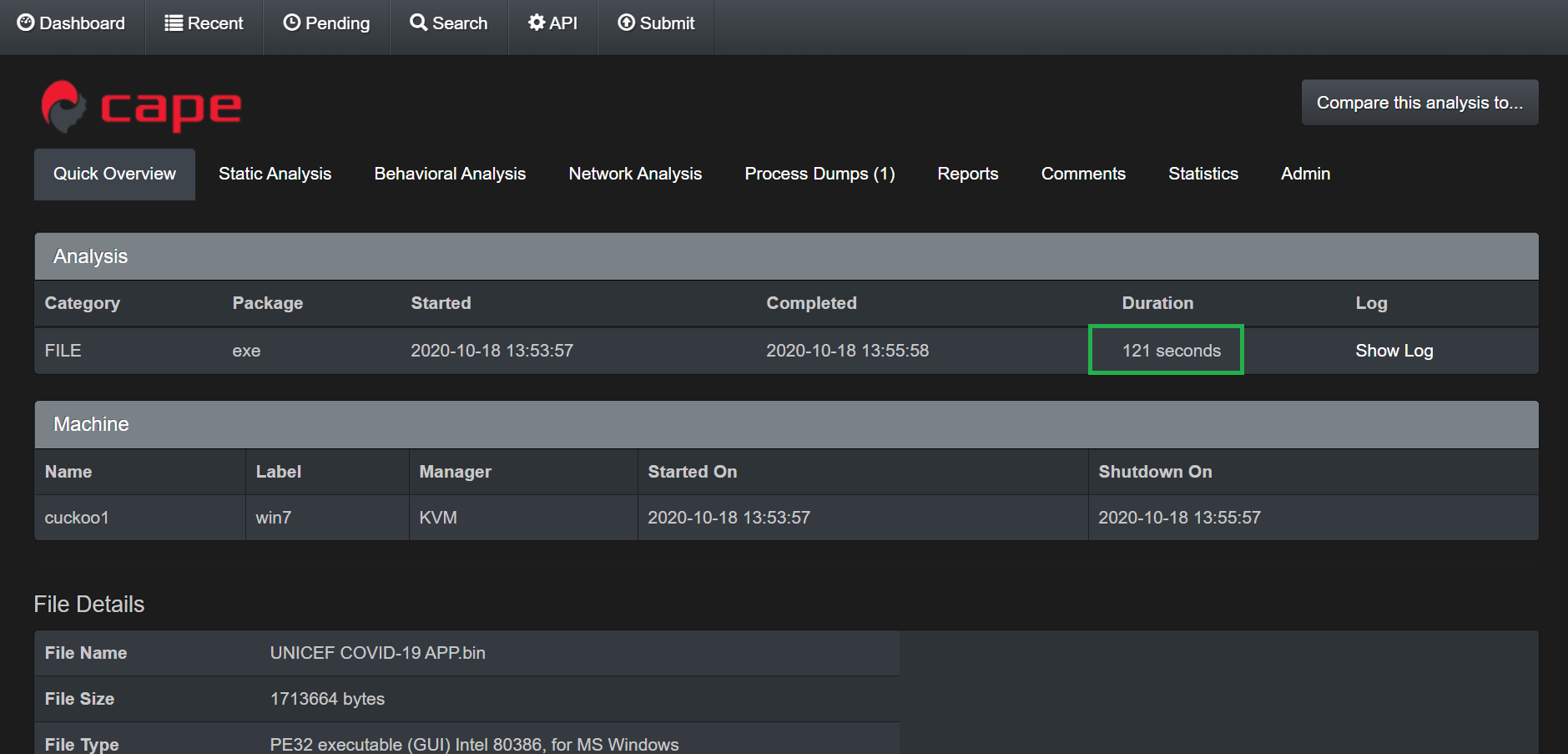 Analysis times fail · Issue #325 · kevoreilly/CAPEv2 · GitHub