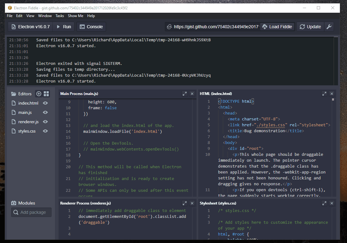 [Bug]: Draggable regions don't update when CSS changes · Issue #32341 ...