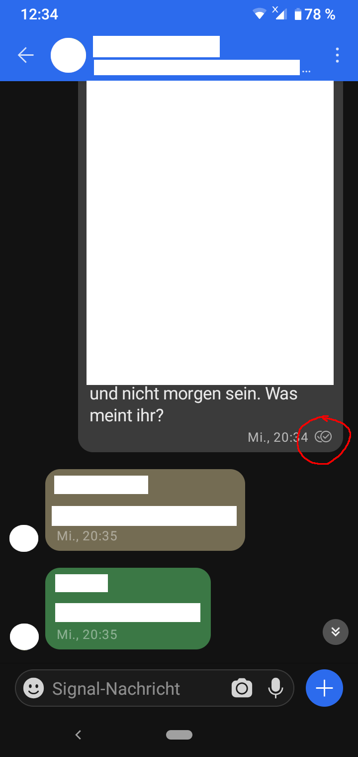 In a group chat, the "delivered" tick shows up although not all