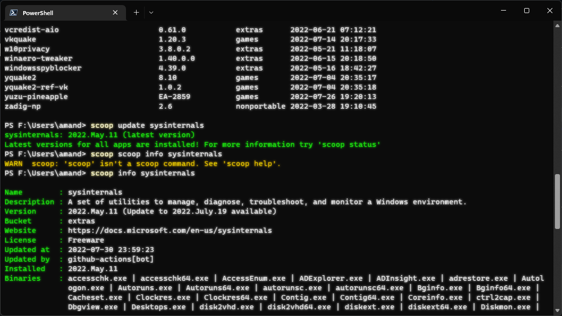 [Bug] Doesn't update apps like Sysinternals which uses date for ...