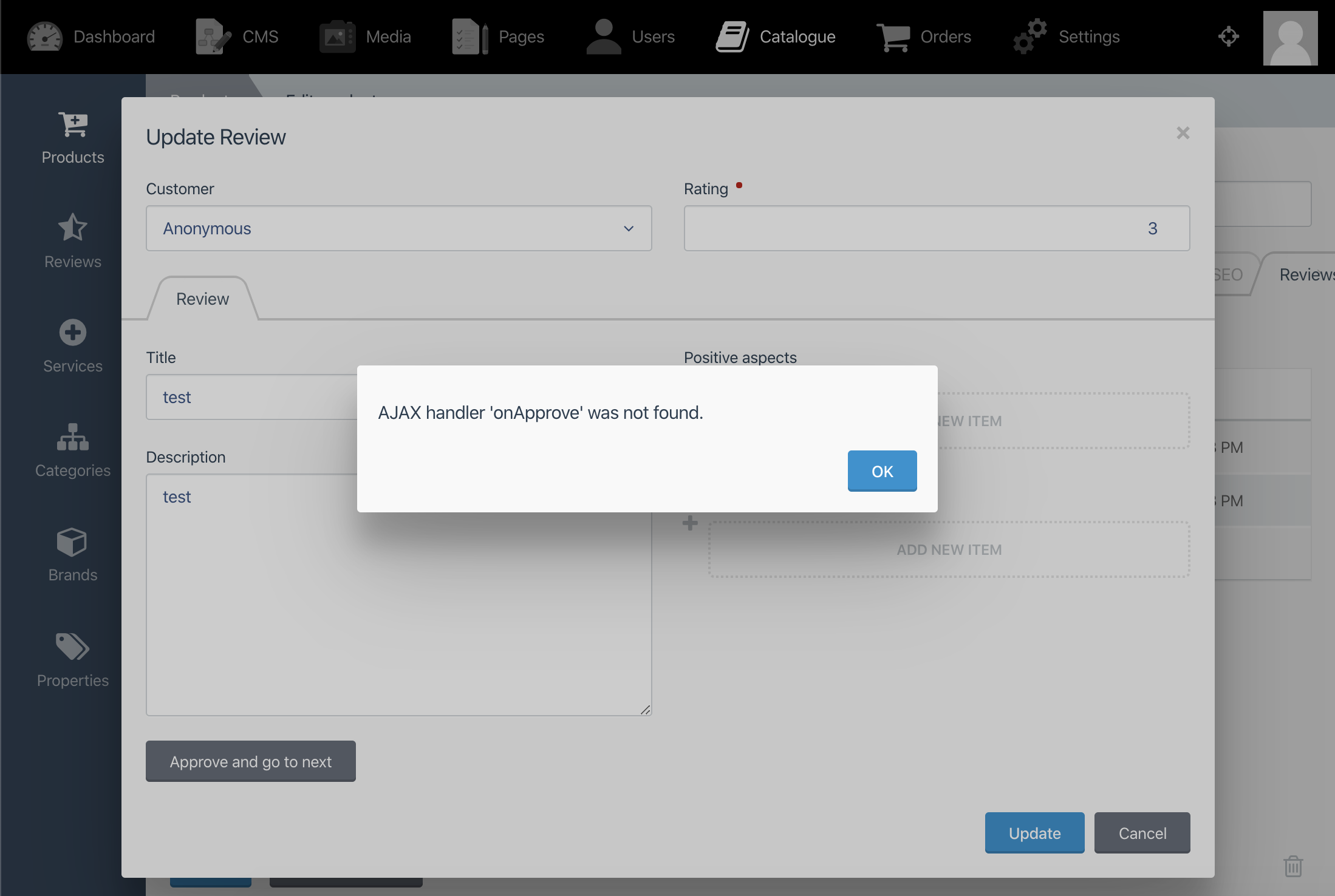 Errors approving and creating feedback from the backend · Issue #460 ...
