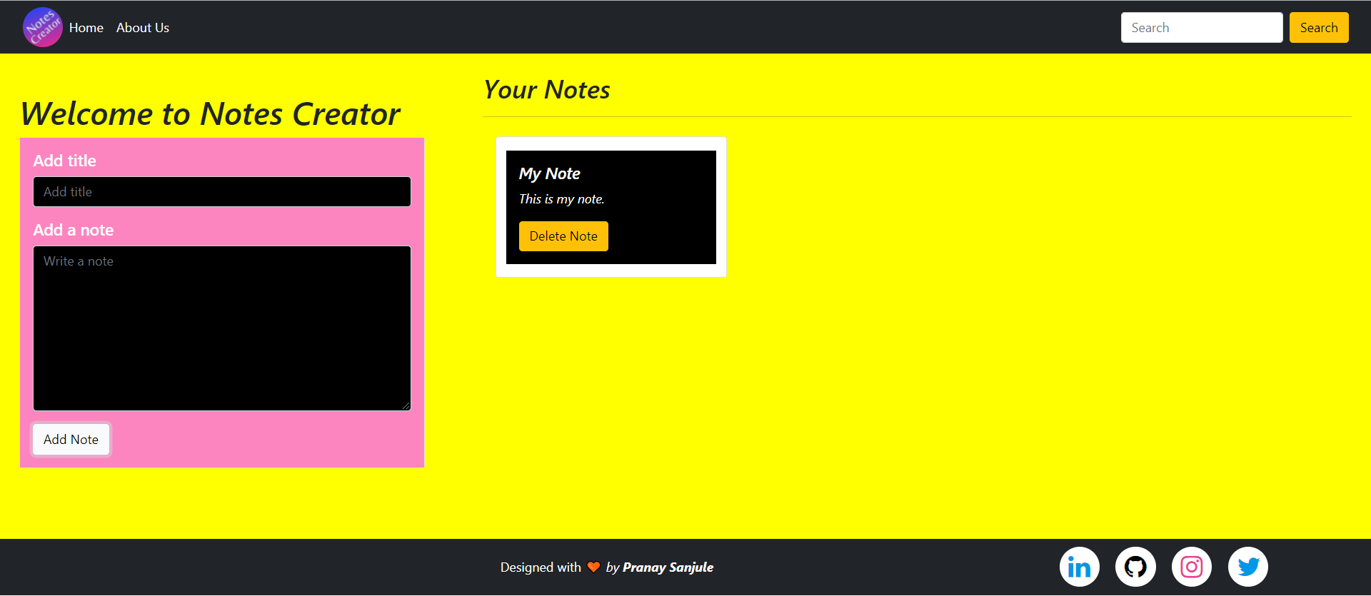 GitHub - PranaySanjule/Notes-Creator-App: Notes Creator is an online ...