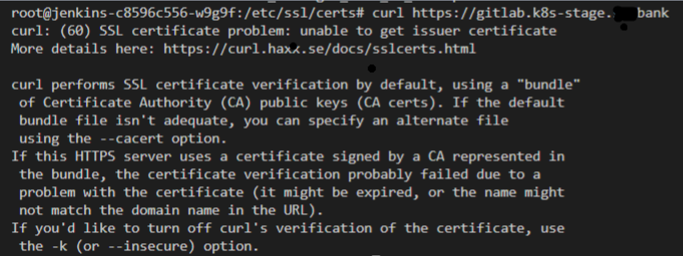 [jenkins/stable] Trouble with selfsigned cacertificate · Issue 23375