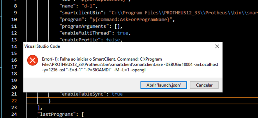 Erro ao abrir Debug da Release 12.1.33 do Protheus · Issue #897 · totvs ...