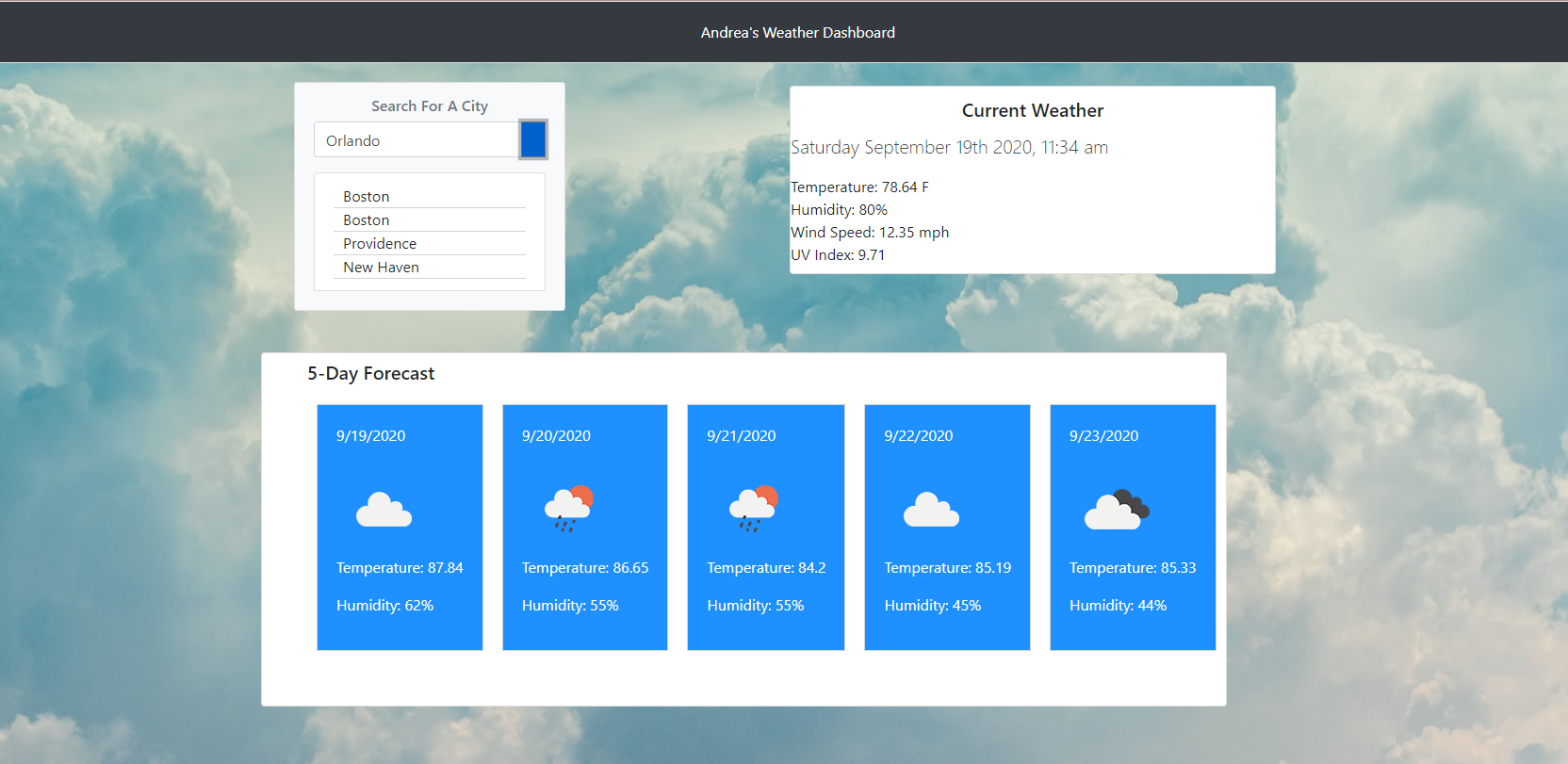 GitHub - andreahayward/AHWeatherDashboard: An app for looking up the ...