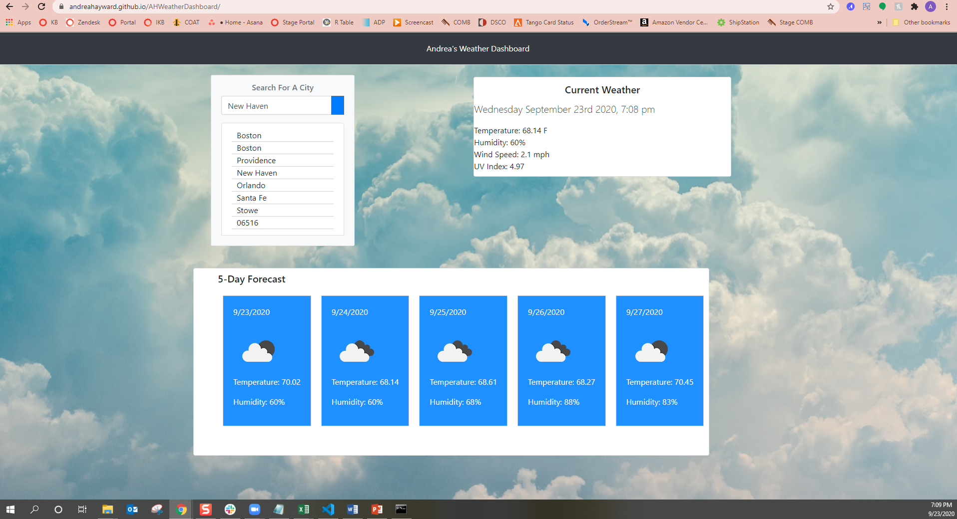 GitHub - andreahayward/AHWeatherDashboard: An app for looking up the ...