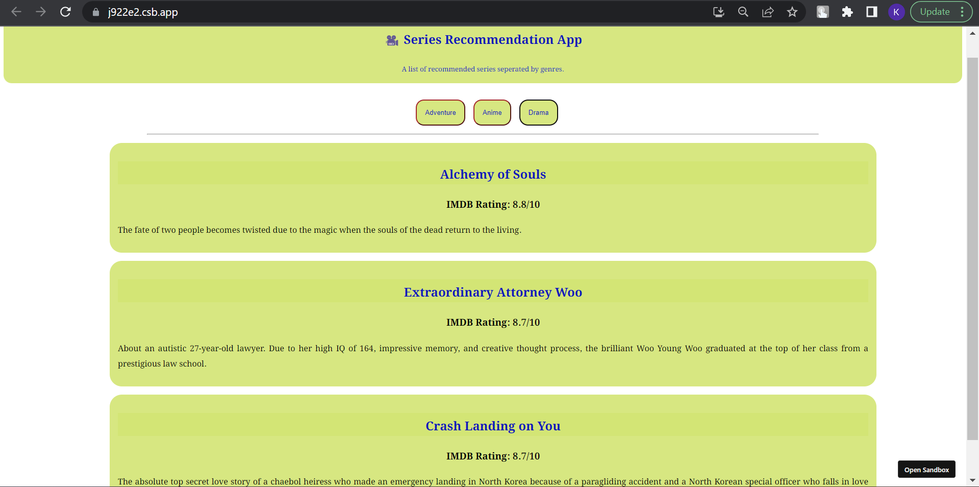 series-recommendation-app - Codesandbox