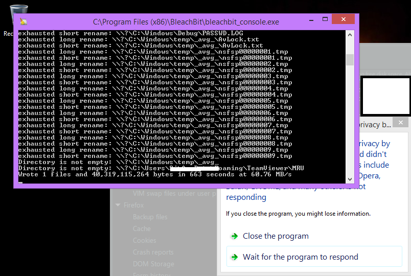 Wipe Free Space Freezes · Issue 968 · bleachbit/bleachbit · GitHub