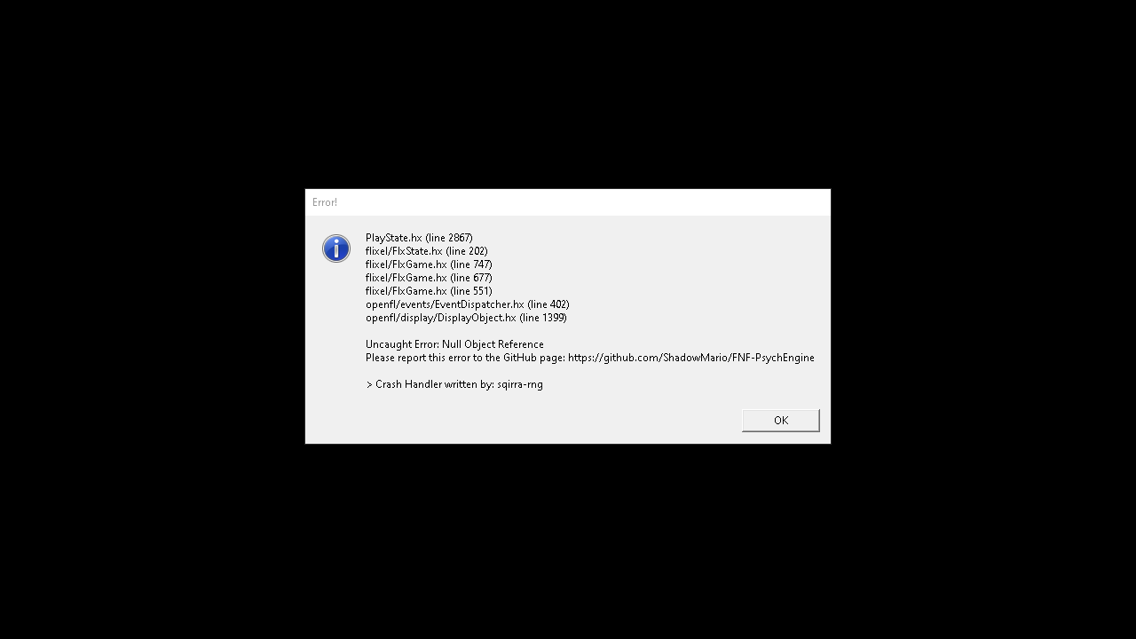 Null Object Reference · Issue #9223 · ShadowMario/FNF-PsychEngine · GitHub